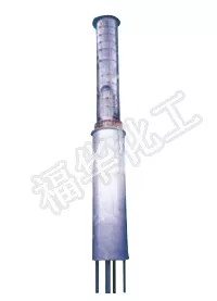 Water jacket graphite hydrogen chloride synthesis furnace